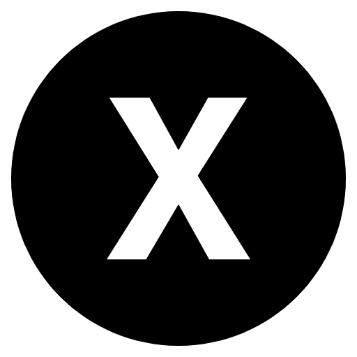 Regional Indicator X Emoji from EmojiTwo Black Set