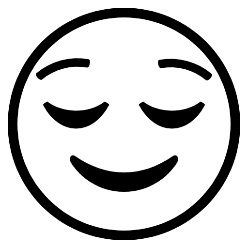 Relieved Face Emoji from EmojiTwo Black Set