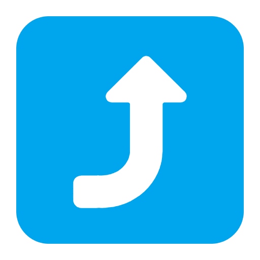 Right Arrow Curving Up Flat Emoji from Fluent Emoji Flat Set
