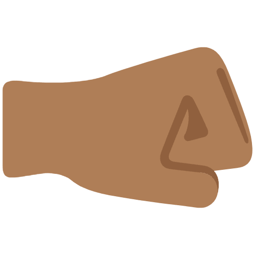 Right Facing Fist Medium Dark Skin Tone Emoji from Twemoji Emoji Set