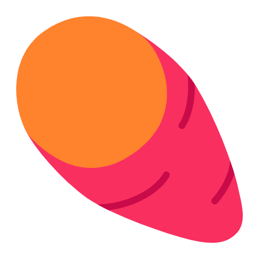 Roasted Sweet Potato Flat Emoji from Fluent Emoji Flat Set
