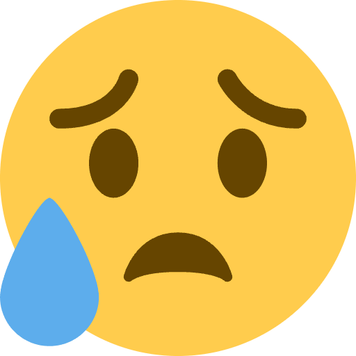 Sad But Relieved Face Emoji from Twemoji Set
