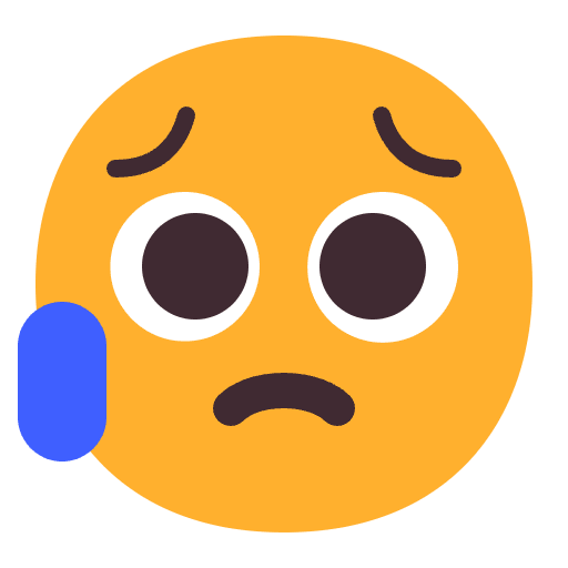 Sad But Relieved Face Flat Emoji from Fluent Emoji Flat Set