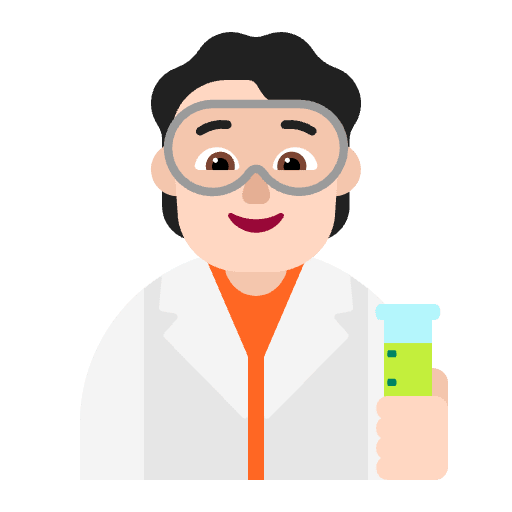 Scientist Flat Light Emoji from Fluent Emoji Flat Set