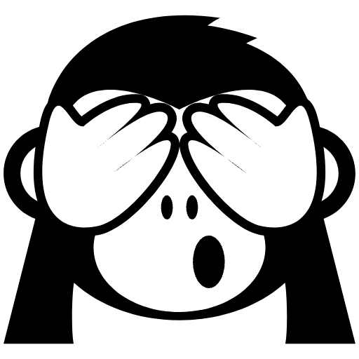 See No Evil Monkey Emoji from EmojiTwo Black Set