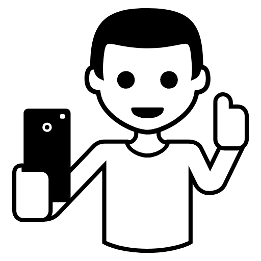 Selfie Emoji from EmojiTwo Black Set