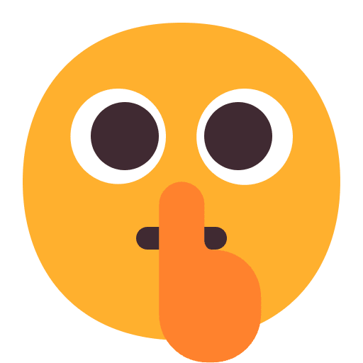 Shushing Face Flat Emoji from Fluent Emoji Flat Set