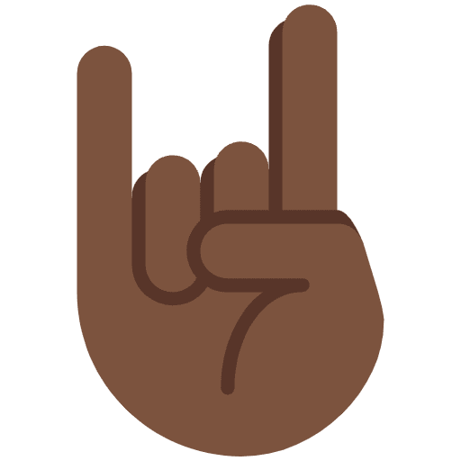 Sign Of The Horns Dark Skin Tone Emoji from Twemoji Set