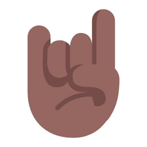 Sign Of The Horns Flat Medium Dark Element from Fluent Emoji Flat Set