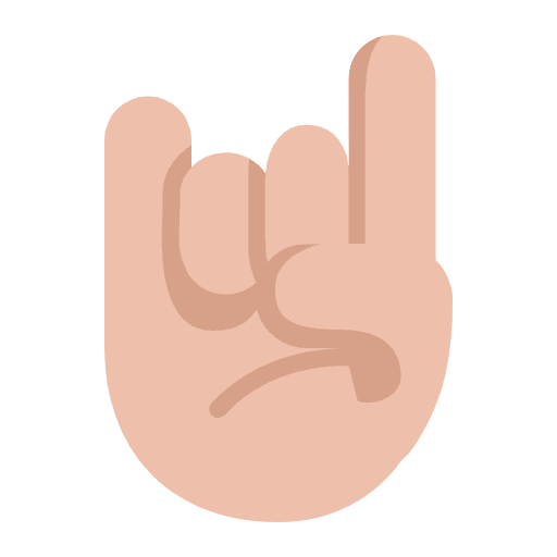 Sign Of The Horns Flat Medium Light Emoji from Fluent Emoji Flat Set