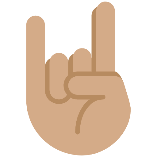 Sign Of The Horns Medium Skin Tone Emoji from Twemoji Set