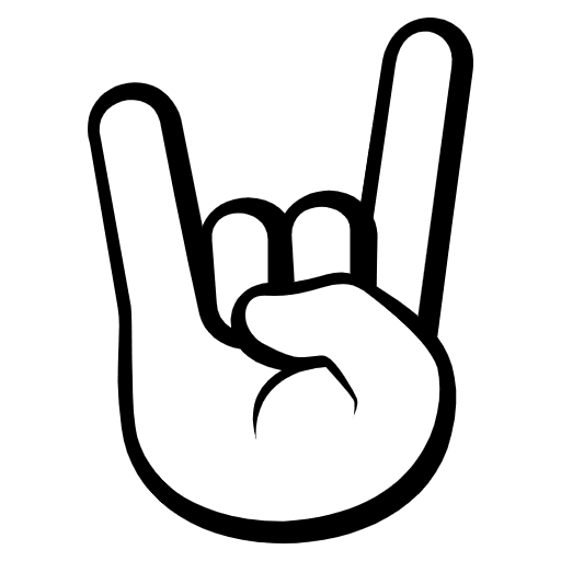 Sign Of The Horns Emoji from EmojiTwo Black Set