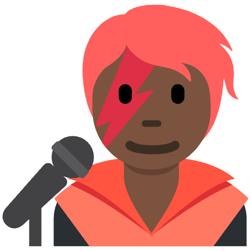 Singer Dark Skin Tone Emoji from Twemoji Set