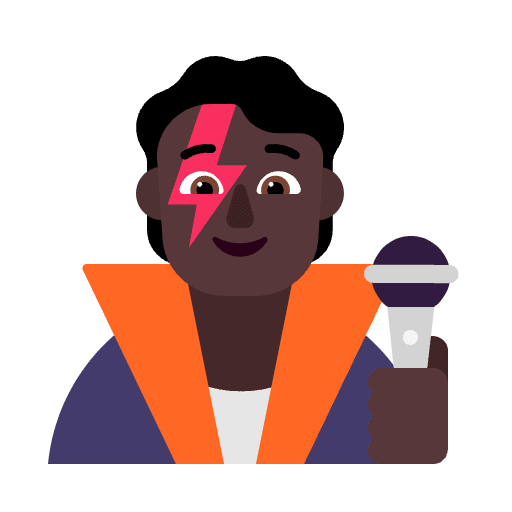 Singer Flat Dark Emoji from Fluent Emoji Flat Set