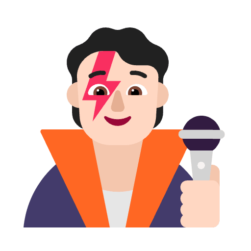 Singer Flat Light Emoji from Fluent Emoji Flat Set
