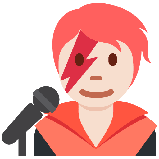 Singer Light Skin Tone Emoji from Twemoji Set