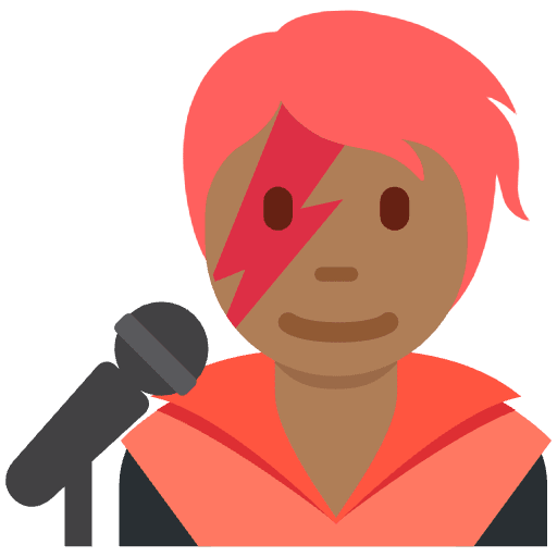 Singer Medium Dark Skin Tone Element from Twemoji Emoji Set