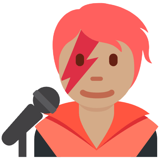 Singer Medium Skin Tone Emoji from Twemoji Set