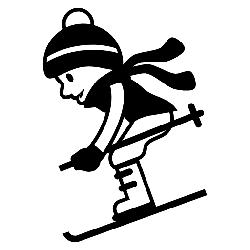 Skier Emoji from EmojiTwo Black Set