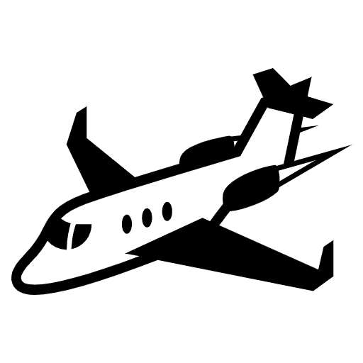 Small Airplane Emoji from EmojiTwo Black Set