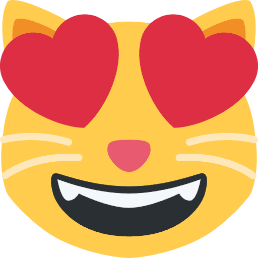 Smiling Cat With Heart Eyes Emoji from Twemoji Emoji Set