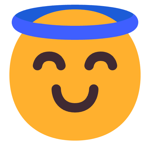 Smiling Face With Halo Flat Emoji from Fluent Emoji Flat Set