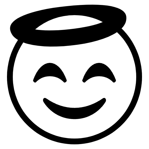 Smiling Face With Halo Emoji from EmojiTwo Black Set