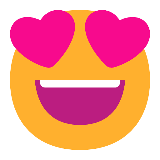 Smiling Face With Heart Eyes Flat Emoji from Fluent Emoji Flat Set
