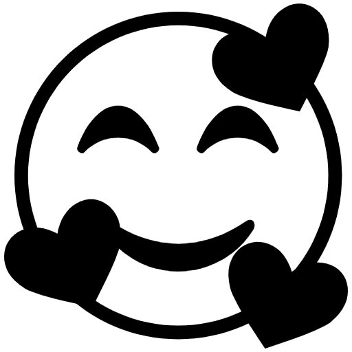 Smiling Face With Hearts Emoji from EmojiTwo Black Set