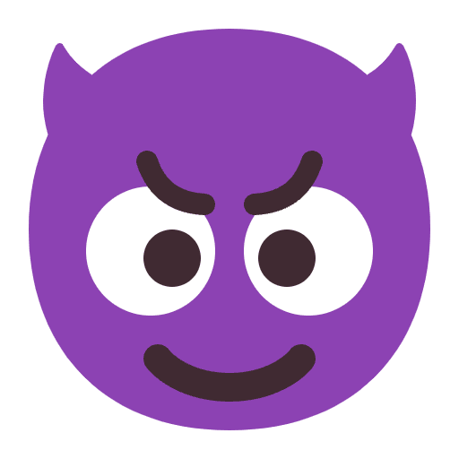 Smiling Face With Horns Flat Emoji from Fluent Emoji Flat Set
