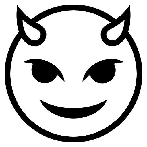 Smiling Face With Horns Emoji from EmojiTwo Black Set