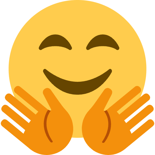Smiling Face With Open Hands Emoji from Twemoji Emoji Set