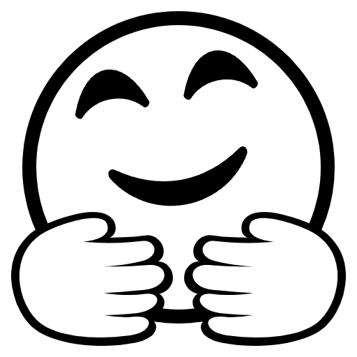 Smiling Face With Open Hands Emoji from EmojiTwo Black Set