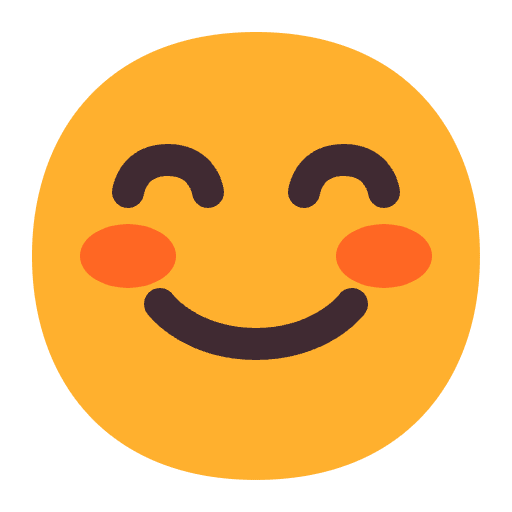 Smiling Face With Smiling Eyes Flat Emoji from Fluent Emoji Flat Set
