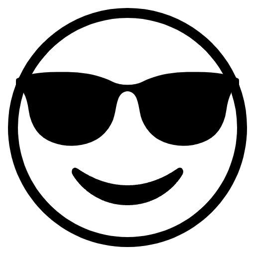Smiling Face With Sunglasses Emoji from EmojiTwo Black Set