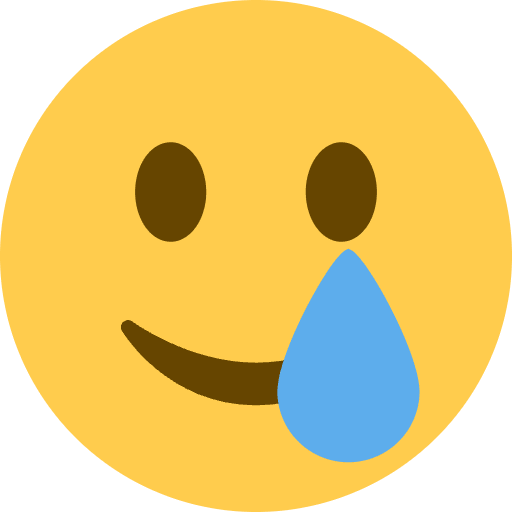 Smiling Face With Tear Emoji from Twemoji Set