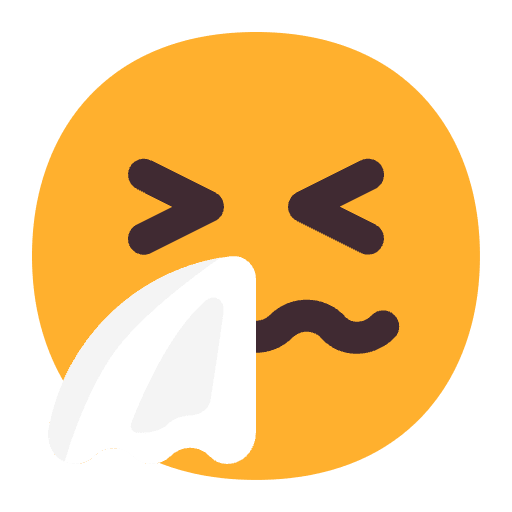 Sneezing Face Flat Emoji from Fluent Emoji Flat Set