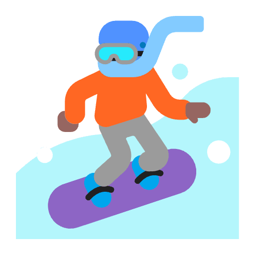 Snowboarder Flat Medium Dark Emoji from Fluent Emoji Flat Set