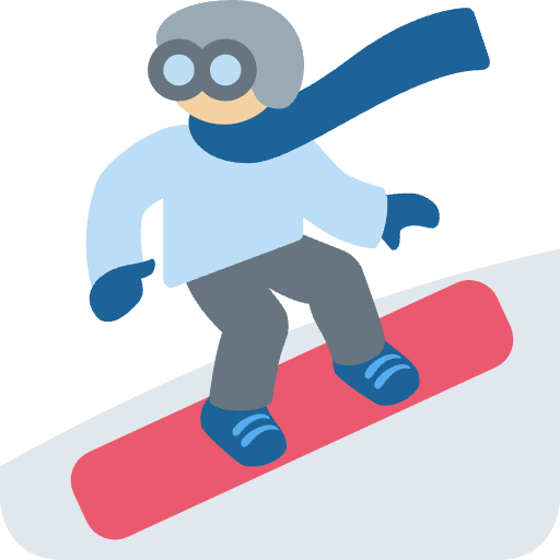 Snowboarder Medium Light Skin Tone Emoji from Twemoji Set
