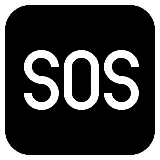 Sos Button Emoji from EmojiTwo Black Set