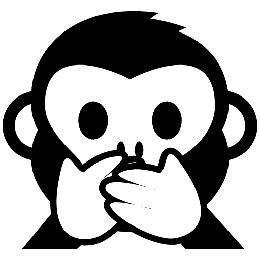 Speak No Evil Monkey Element from EmojiTwo Black Set