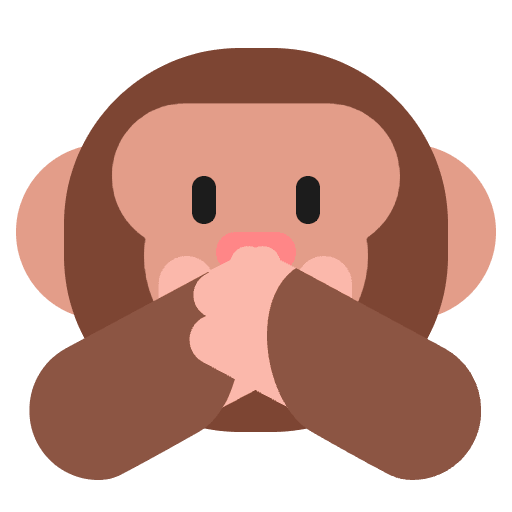 Speak No Evil Monkey Flat Element from Fluent Emoji Flat Set