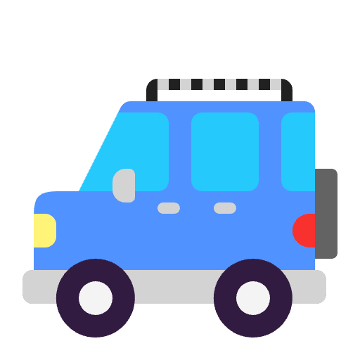 Sport Utility Vehicle Flat Emoji from Fluent Emoji Flat Set