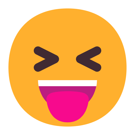Squinting Face With Tongue Flat Emoji from Fluent Emoji Flat Set
