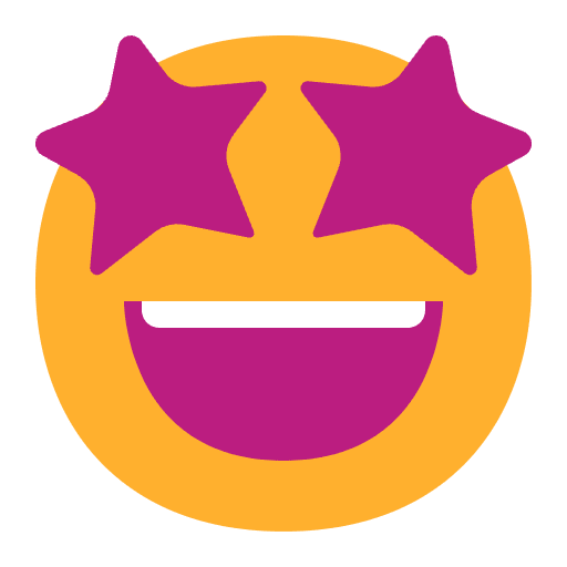 Star Struck Flat Emoji from Fluent Emoji Flat Set