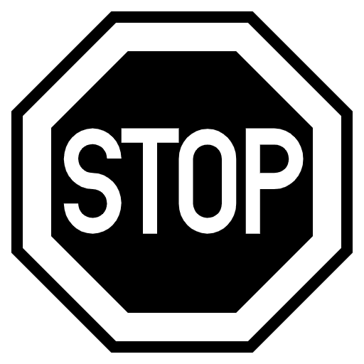Stop Sign Emoji from EmojiTwo Black Set