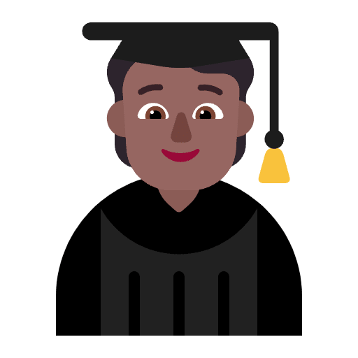 Student Flat Medium Dark Emoji from Fluent Emoji Flat Set
