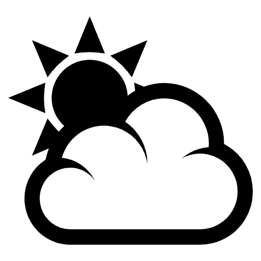 Sun Behind Large Cloud Emoji from EmojiTwo Black Set