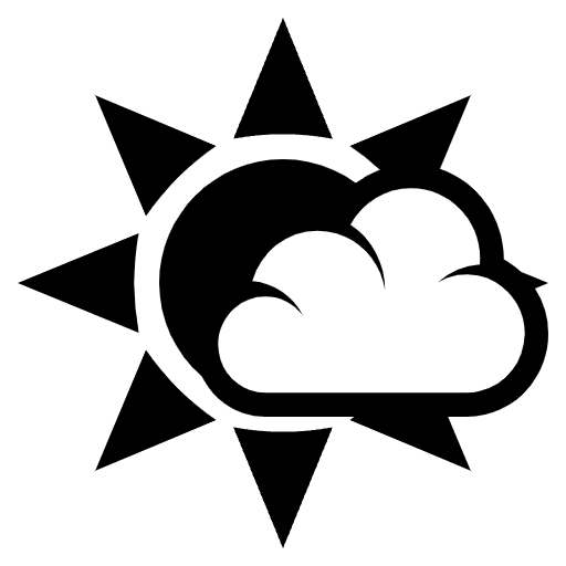 Sun Behind Small Cloud Emoji from EmojiTwo Black Set