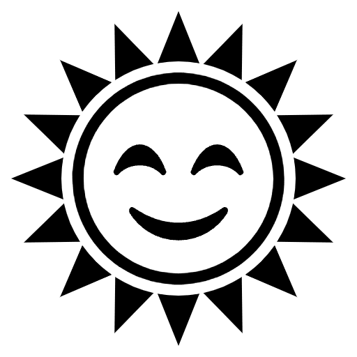 Sun With Face Emoji from EmojiTwo Black Set